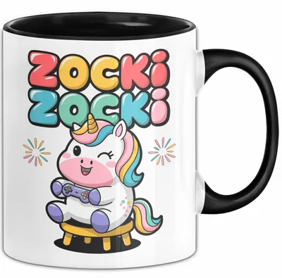 Produktbild von Gamer Gaming Liebhaber Tasse Geschenk Lustige Geschenkidee Spruch Zocki Zocki (Schwarz)