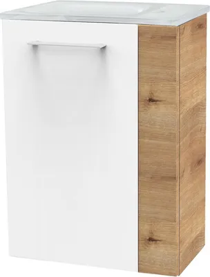 Produktbild von Fackelmann SBC MILANO Gäste WC Set 2-teilig 45 cm, Braun hell/Weiß, links, Glas Weiß