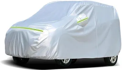 Produktbild von Famanu Autoabdeckung wasserdicht, UV-Schutz, staubdicht, kratzfest, kompatibel mit FIAT 500 Abarth 595 695 Toyota Aygo, Silber