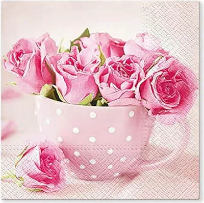 Produktbild von Servietten 33x33 cm - Roses in a Cup