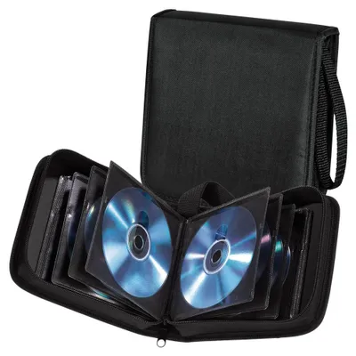Produktbild von Hama CD Wallet Nylon 20, black, 164 x 166 x 45 mm, Schwarz, Nylon