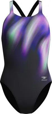 Image de Speedo Placement Powerback Maillot de bain femme, Couleur:Noir, Taille:42