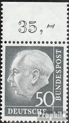 Produktbild von Briefmarken BRD (BR.Deutschland) 1954 Mi 189x OR Oberrandstück postfrisch Heuss