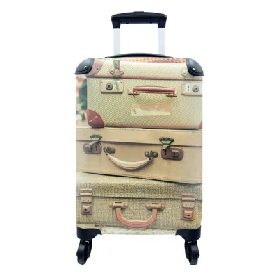 Obrázek produktu pro Kufr Příruční zavazadlo na kolečkách Malý cestovní kufr na 4 kolečkách Kufr - Vintage - zelený - Velikost kabiny < 55x40x23 cm a 55x40x20 cm -
