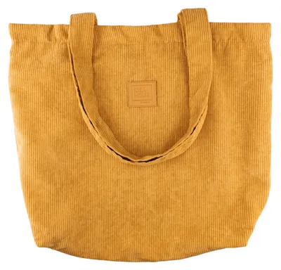 Obrázek produktu pro IDEA HOME Manhattan cord bag, cord shopper - Nákupní taška s magnetickým zapínáním a popruhem přes rameno - hořčicově žlutá