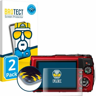 Produktbild von 2x BROTECT Fullscreen Schutzfolie für Olympus OM System Tough TG-7 Displayschutz Folie Fullcover Klar Transparent