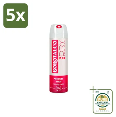 Obrázok produktu pre 5 kusov deodorantu Borotalco Men Amber vo spreji - 150 ml - balenie