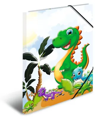 Image de Classeurs A3 en carton, motif dinosaures, lot de 3