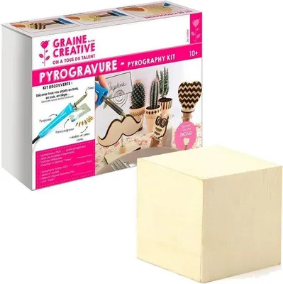 Produktbild von Brennkolben + Holzwürfel zum Dekorieren von 5 cm