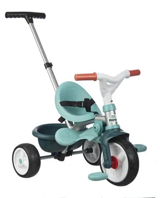 Image de Smoby Tricycle Évolutif 3 en 1 Be Move Confort Bleu, Pneus Silencieux Anti-Crevaison, Guidon et Siège Réglables, dès 10 Mois