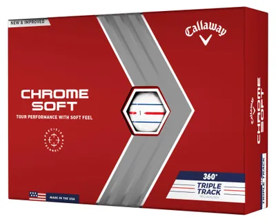 Produktbild von Callaway Chrome Soft Triple Track Golfbälle – Tour Performance, Soft Feel & Präzise Ausrichtung