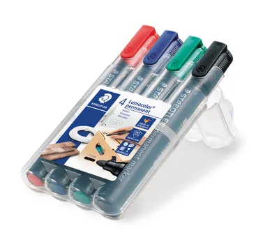 Zdjęcie produktu dla Marker uniwersalny 4 szt. okrągła końcówka Staedtler 2 mm w asortymencie