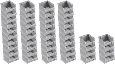 Produktbild von SuperSparSet 48x Graue Sichtlagerbox 1.0 | HxBxT 6x10x10cm | 0,4 Liter | Sichtlagerbehälter, Sichtlagerkasten, Sichtlagerkastensortiment, Sortierbehälter