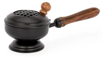 Eisen-Wierookpan 21 cm schwarz für Räucherwerk