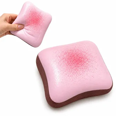 Produktbild von Mini Toast Squishy, süßes Brot Knetspielzeug aus PU, Slow Rising Stressball, weiches Anti Stress Spielzeug als Geschenk für Kinder Erwachsene