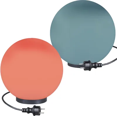 Produktbild von RGB Kugelleuchten 2er Set Ø 30/40cm Kugellampen Außenleuchte Garten Lampe LED