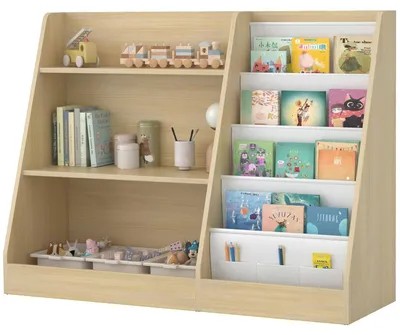 Produktbild von Kinderbuchregal mit 4 Regalen und offenen Fächern