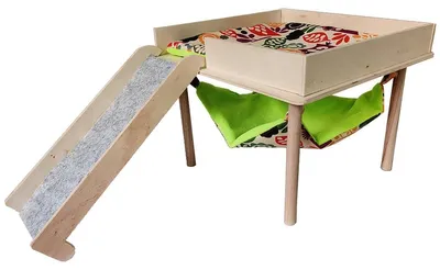 Image de Solidchoice - Hamac pour hamster avec plateforme - Refuge en bois naturel pour petits animaux de compagnie