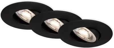 Image de Spot LED encastrable 4,4 cm IP65 3x 4,9W 480lm noir Briloner