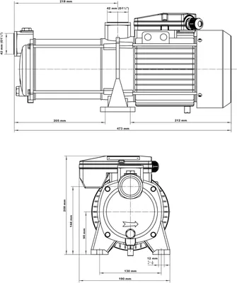 Immagine prodotto di Pompa centrifuga per pozzi, portata 10.200 l/h, potenza 1650 W, altezza di sollevamento 65 m. Adatta per acqua di pozzo, irrigazione del giardino, pompa per acqua