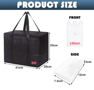 Produktbild von Kühltasche faltbar, isolierend, 35 Liter, mit Kühlakku, für Outdoor und Picknick