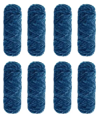 Zdjęcie produktu dla Miękka włóczka bawełniana "Chenille" w kolorze morskiej zieleni, 800g (8 motków po 100g)