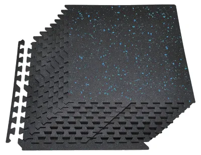 Immagine prodotto di Tappetino puzzle VEVOR, 24 pezzi, 610 x 610 x 10 mm, nero a pois blu