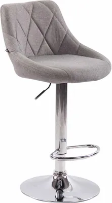 Produktbild von TPFLiving Barhocker Lazius Gestell Metall in Chromoptik Stoff Grau