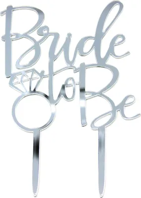 Produktbild von Oblique Unique Torten Kuchen Topper Aufsatz Bride to Be Silber Deko Hochzeit JGA Junggesellinnenbaschied Dekoration