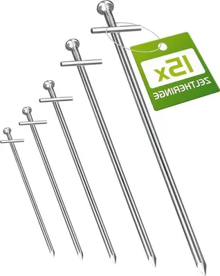 Immagine prodotto di 15 ganci da campeggio in acciaio zincato con profilo a T da 6 mm