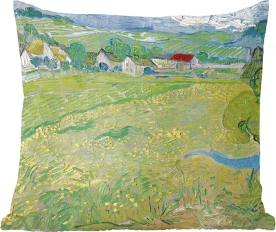 Produktbild von MuchoWow® Zierkissen Sofakissen Wohnzimmer Dekokissen 45x45 cm Les Vessenots in Auvers - Vincent van Gogh - Schlafpolster - Polster für das Sofa