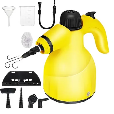 Produktbild von Tragbarer Handdampfreiniger, 1000 W, Hochtemperatur Dampfreiniger Handgerät mit 9 Zubehoerteilen, Mehrzweck, perfekt für Küche, Auto, Badezimmer