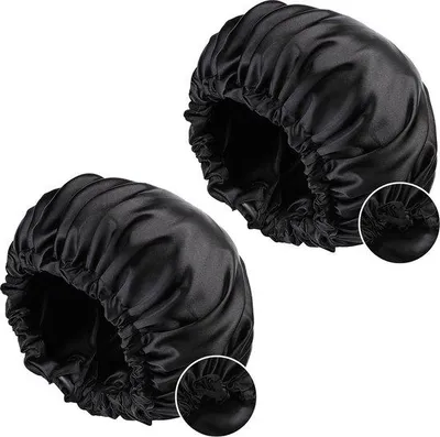 Immagine prodotto di Cuffia da notte in raso - Cuffia da notte - Raso - Set di 2 cuffie da notte in raso - Regolabile - Cuffia da notte in raso