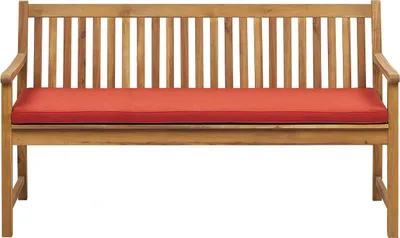 Produktbild von BELIANI Gartenbank mit Auflage DunkelrotAkazienholz 160 cm Landhaus Stil Gartenausstattung Balkon Terrasse Garten