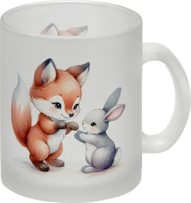 Produktbild von Fuchs und Hase Tierkinder Glas Tasse