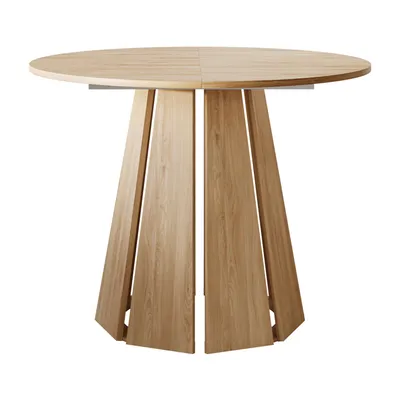 Productafbeelding van Uittrekbare eettafel SILVA, massief beuken, diameter 100 cm (+ 40 cm)