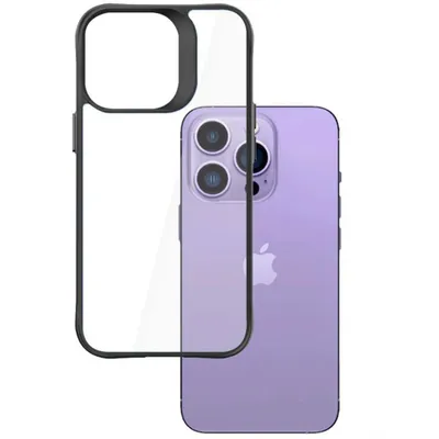 Produktbild von Handyhülle 3mk Satin Case+ für iPhone 14 Pro Max, Transparent mit schwarzem Rahmen