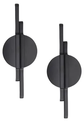 Immagine prodotto di Maniglie per cassetti, finitura nera spazzolata, forma a mezzaluna, 2 pezzi, realizzate in lega di zinco, distanza tra i fori: 64 mm