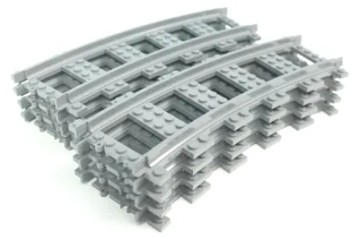 Productafbeelding van Trixbrix Bochten R56, 8x halve cirkel – rails voor LEGO® City trein, accessoires compatibel met klemblokjes