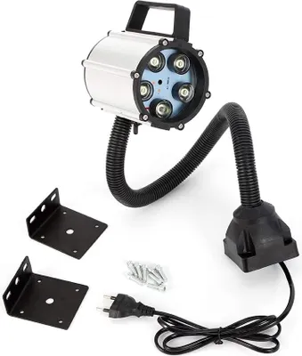 Produktbild von Arbeitsleuchte mit Flexibel Arm 5W 220V Drehmaschine Licht LED CNC Maschinenlampe Tragbar Lampe zum Drehmaschine (Feste Base)