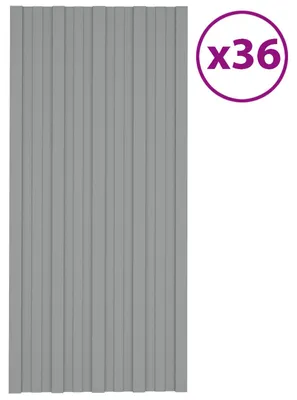 Immagine prodotto di Pannello per tetto vidaXL, 36 pezzi, grigio, 100 x 45 cm, acciaio zincato