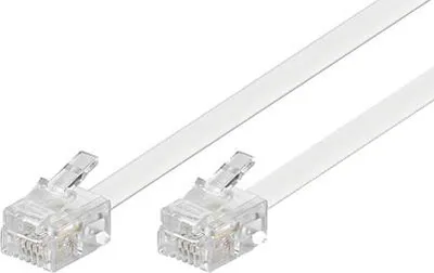 Image de DELTACO Câble modulaire, 6P4C (RJ11) sur 6P4C (RJ11), 2m, blanc