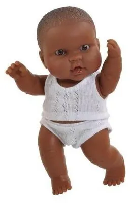 Produktbild von Babypuppe, 22 cm, dunktes Mädchen mit Unterwäsche - Paola Reina