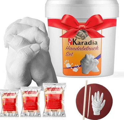 Produktbild von Famanu Handabdruckset für Paare - Gipsabdruck inklusive Mischprobe