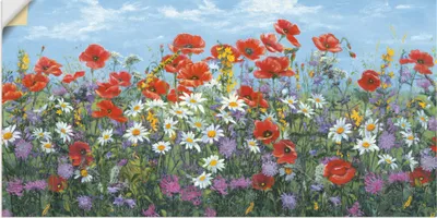 Produktbild von ARTland Wandbild, selbstklebend Almwiese Größe: 60x30 cm
