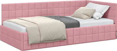 Immagine prodotto di vidaXL Struttura letto ad angolo con testiera rosa 100 cm x 200 cm in velluto