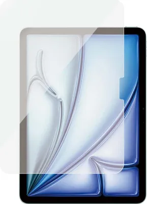 A screen protector is shown laid over a tablet screen.