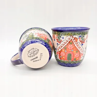 Produktbild von Becher Handgefertigte Bunzlauer Keramik Tasse, Becher 400 ml UNIKAT