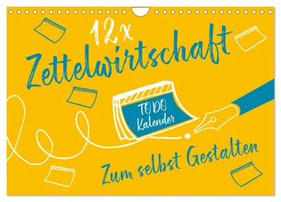 Produktbild von 12 x Zettelwirtschaft - Bastelkalender (Wandkalender 2027 DIN A4 quer), CALVENDO Monatskalender