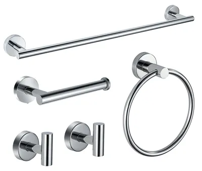 Badaccessoires-Set 5-teilig, Chrom, SUS304 Edelstahl
